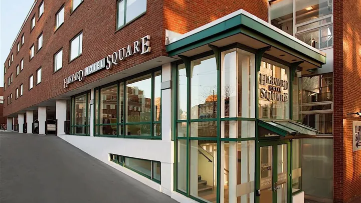 Green trimmed Entrance at Harvard Square Hotel